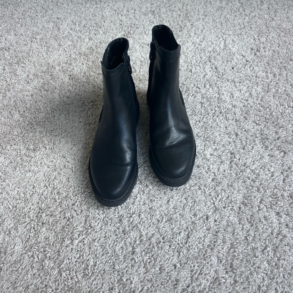 Franco Sarto Black Leather Ankle Boots